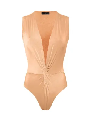 Iconic Sleeveless Bodysuit with Snaps - Orange