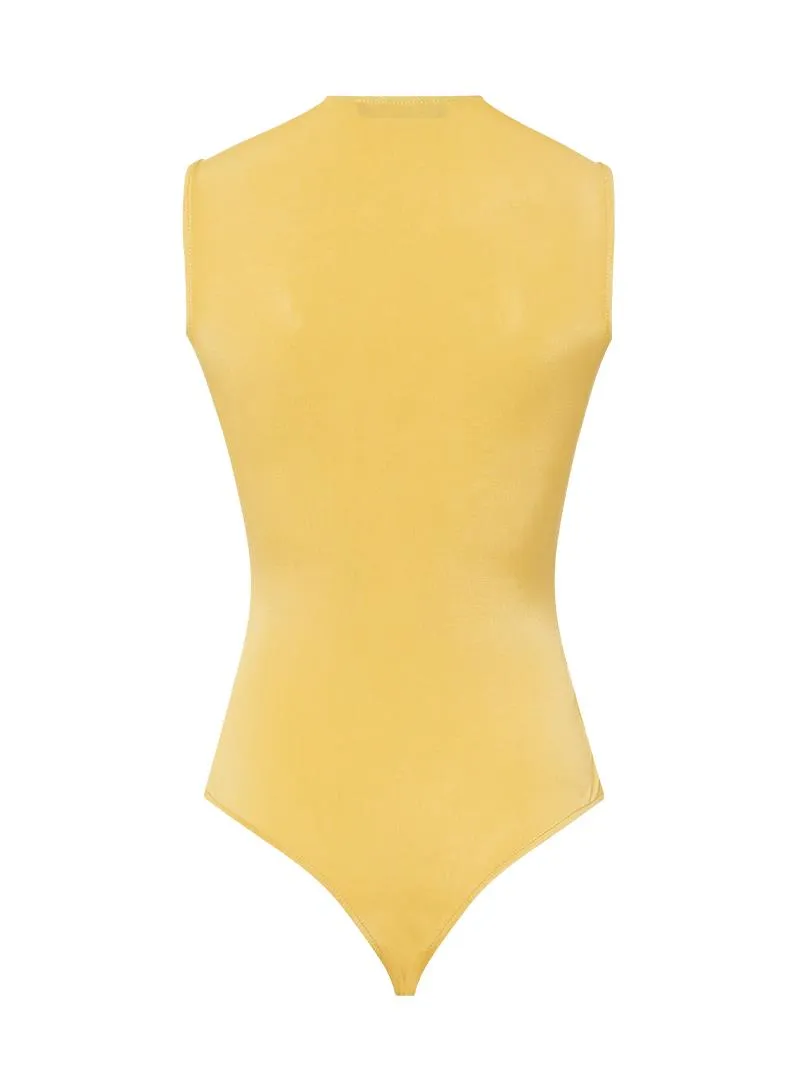 Iconic Sleeveless Bodysuit with Snaps - Yellow