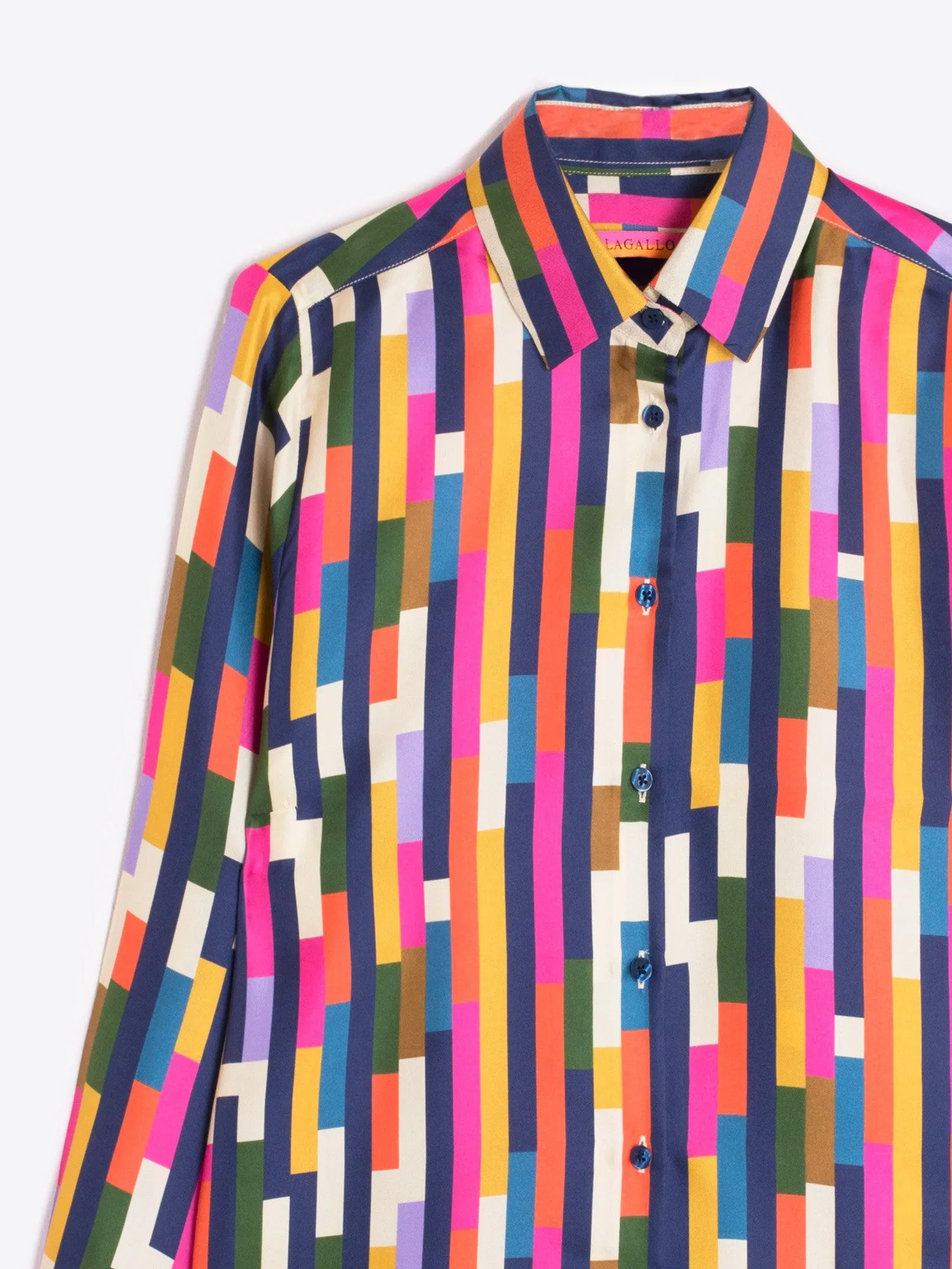 Isabella Silk Shirt - Geometric