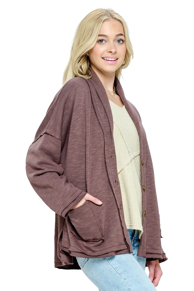 Jacket Loose Fit Raw Edge