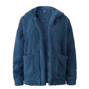 Lambs wool Coat Warm Thick Teddy Coat Female Casual Overcoat Oversize Outerwear