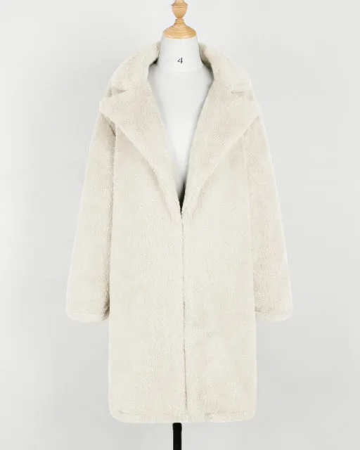 Lambs wool Coat  Winter Thick X-Long Teddy Coat Women High Street Oversize Teddy Jackets and Coats Lad