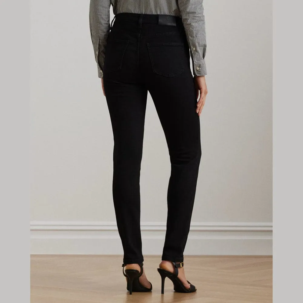 Lauren Ralph Lauren High-Rise Skinny Ankle Jean In Black Wash