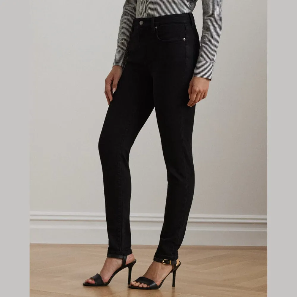 Lauren Ralph Lauren High-Rise Skinny Ankle Jean In Black Wash