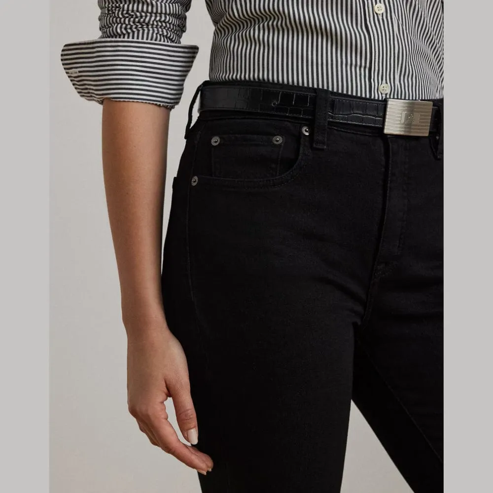 Lauren Ralph Lauren High-Rise Skinny Ankle Jean In Black Wash