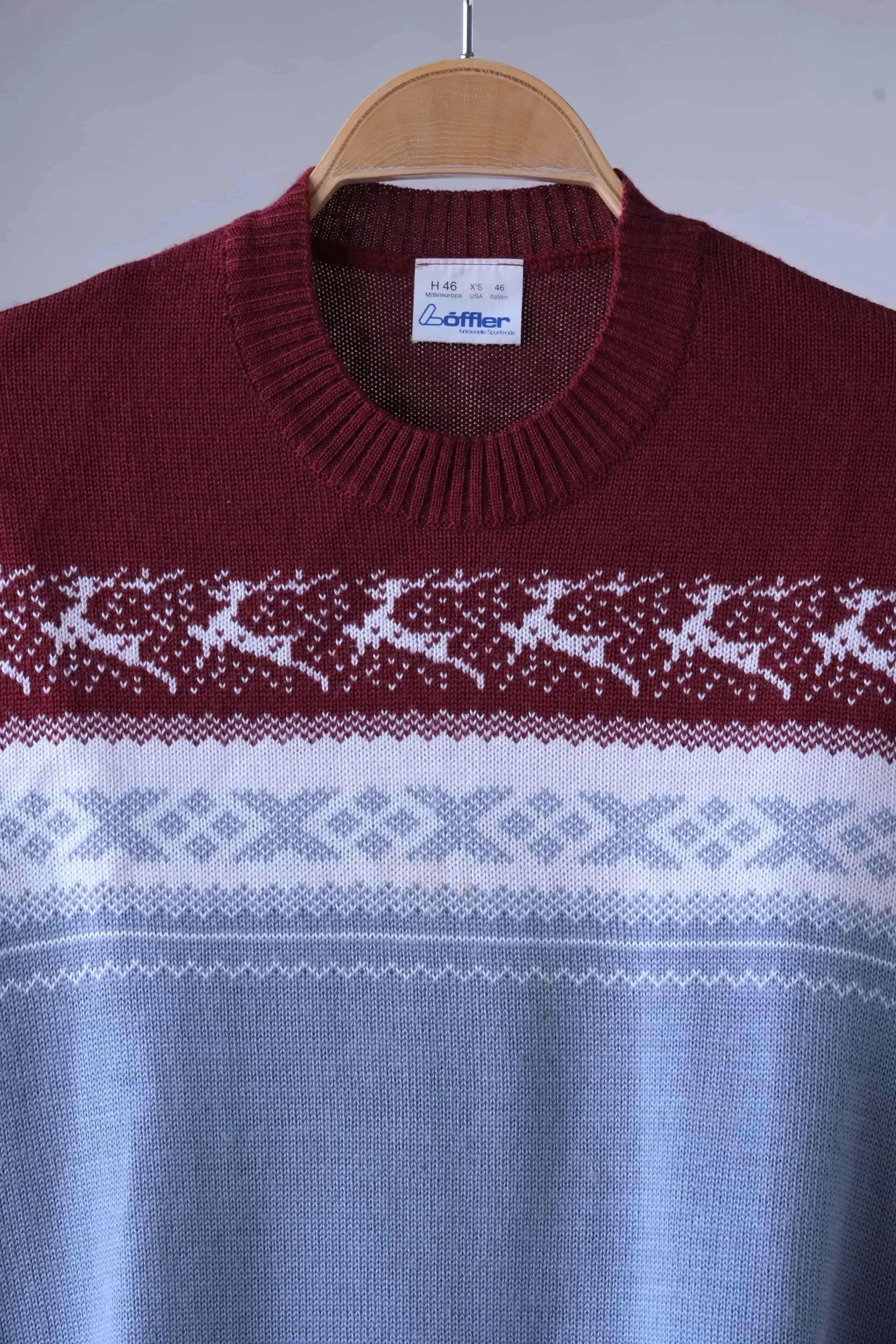 LÖFFLER Vintage Nordic Pattern Wool Blend Sweater