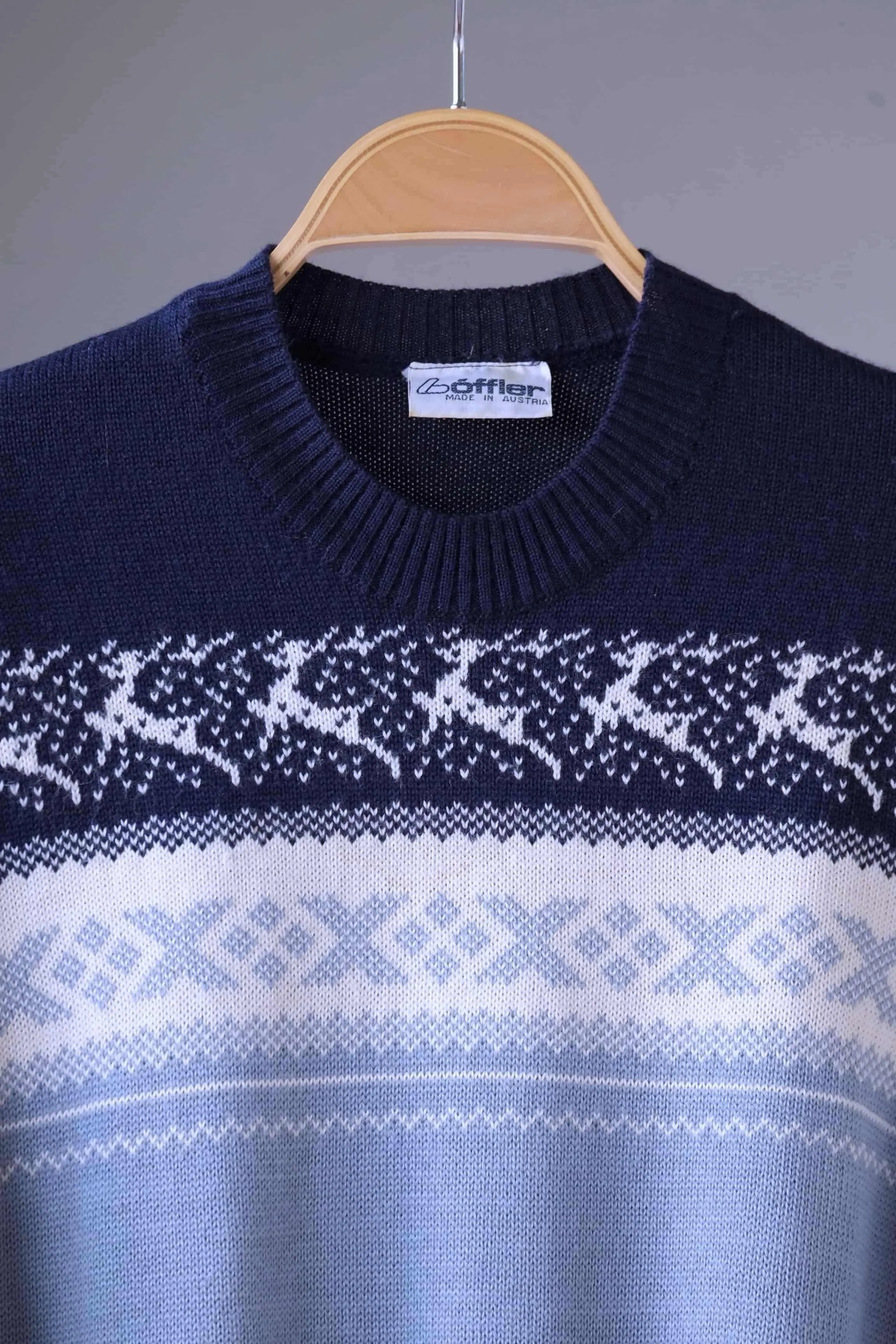 LÖFFLER Vintage Nordic Pattern Wool Blend Sweater