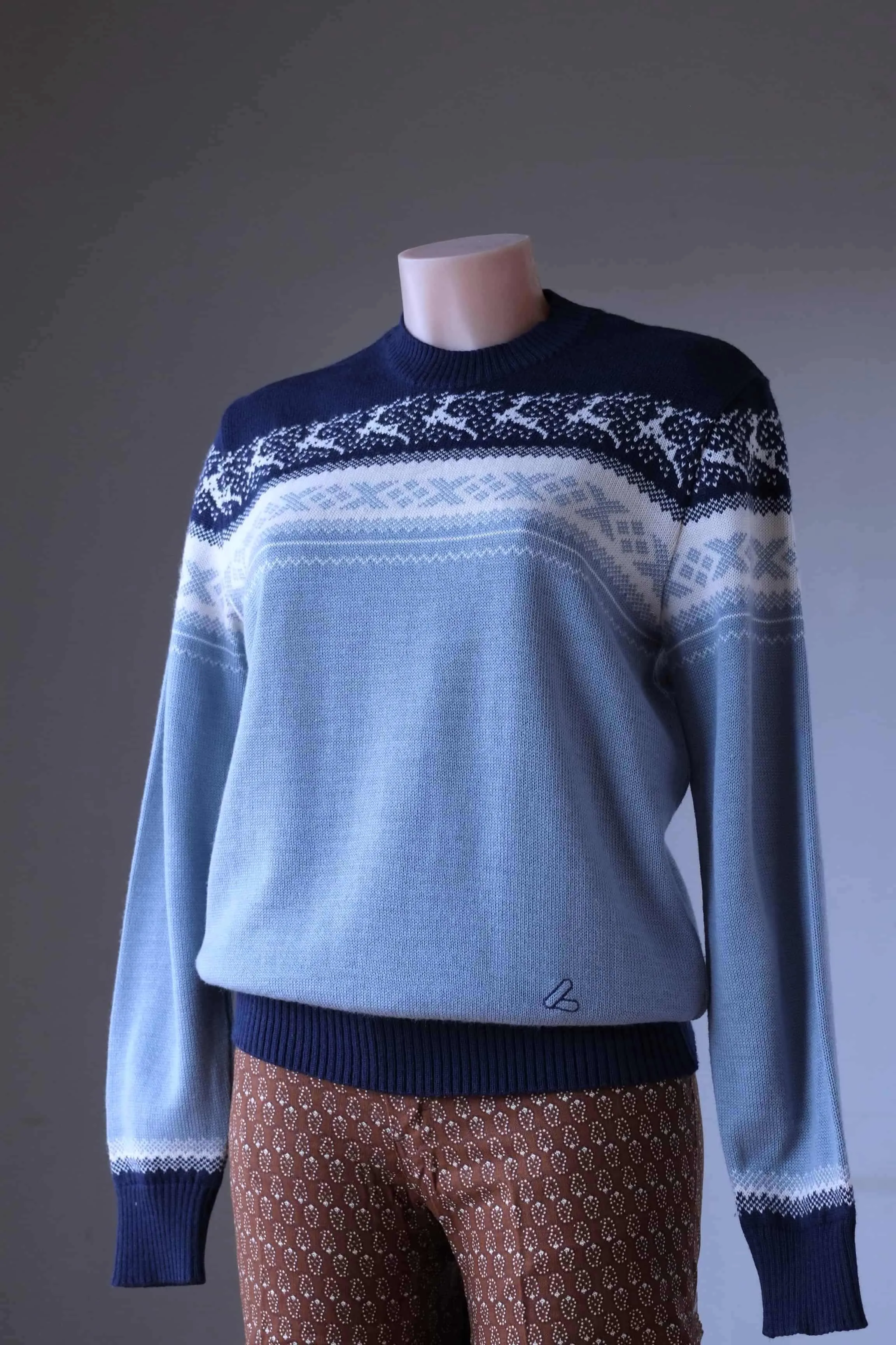 LÖFFLER Vintage Nordic Pattern Wool Blend Sweater