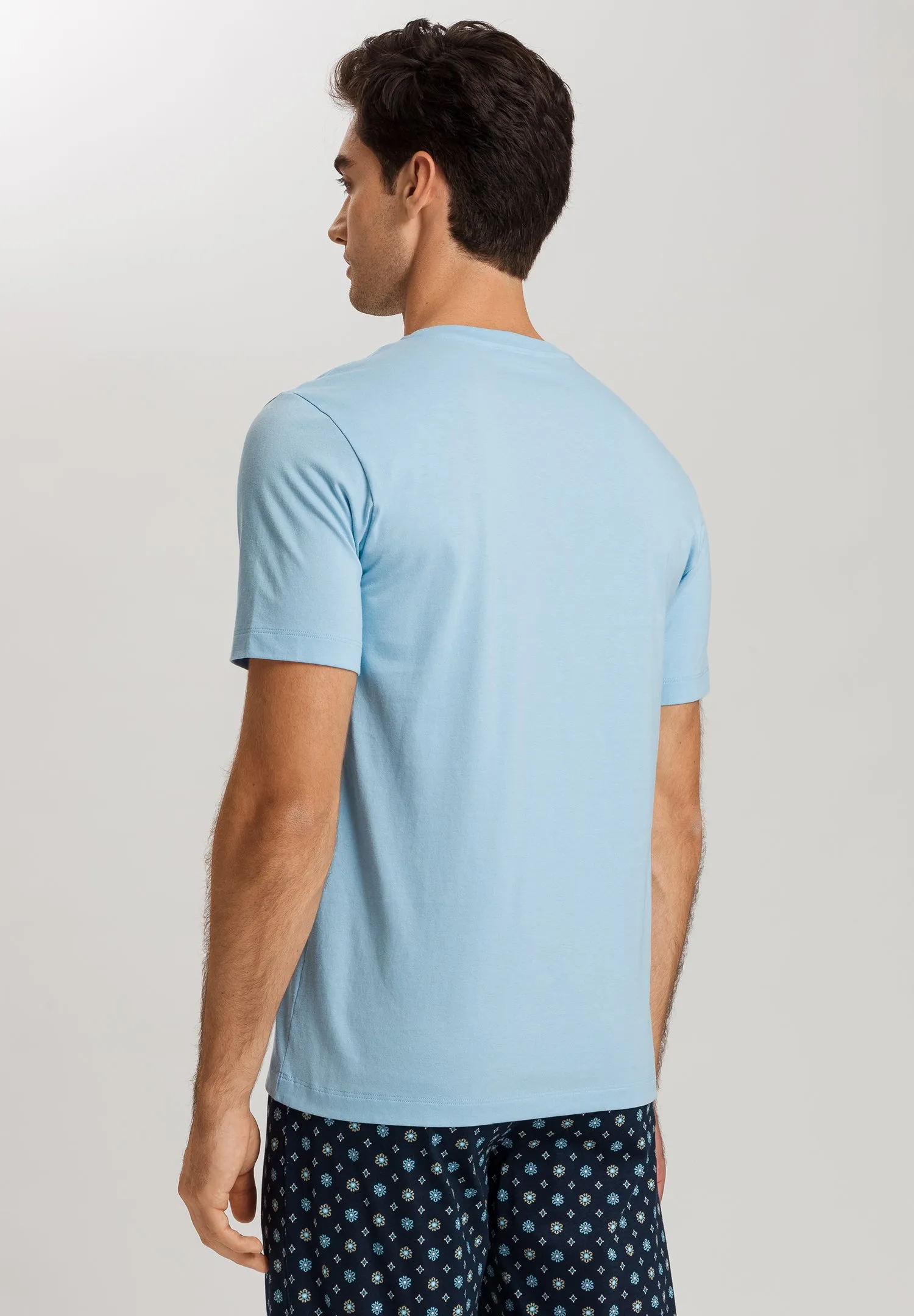 Living Shirts Cotton V-Neck T-Shirt | Clear Blue 75051-2590