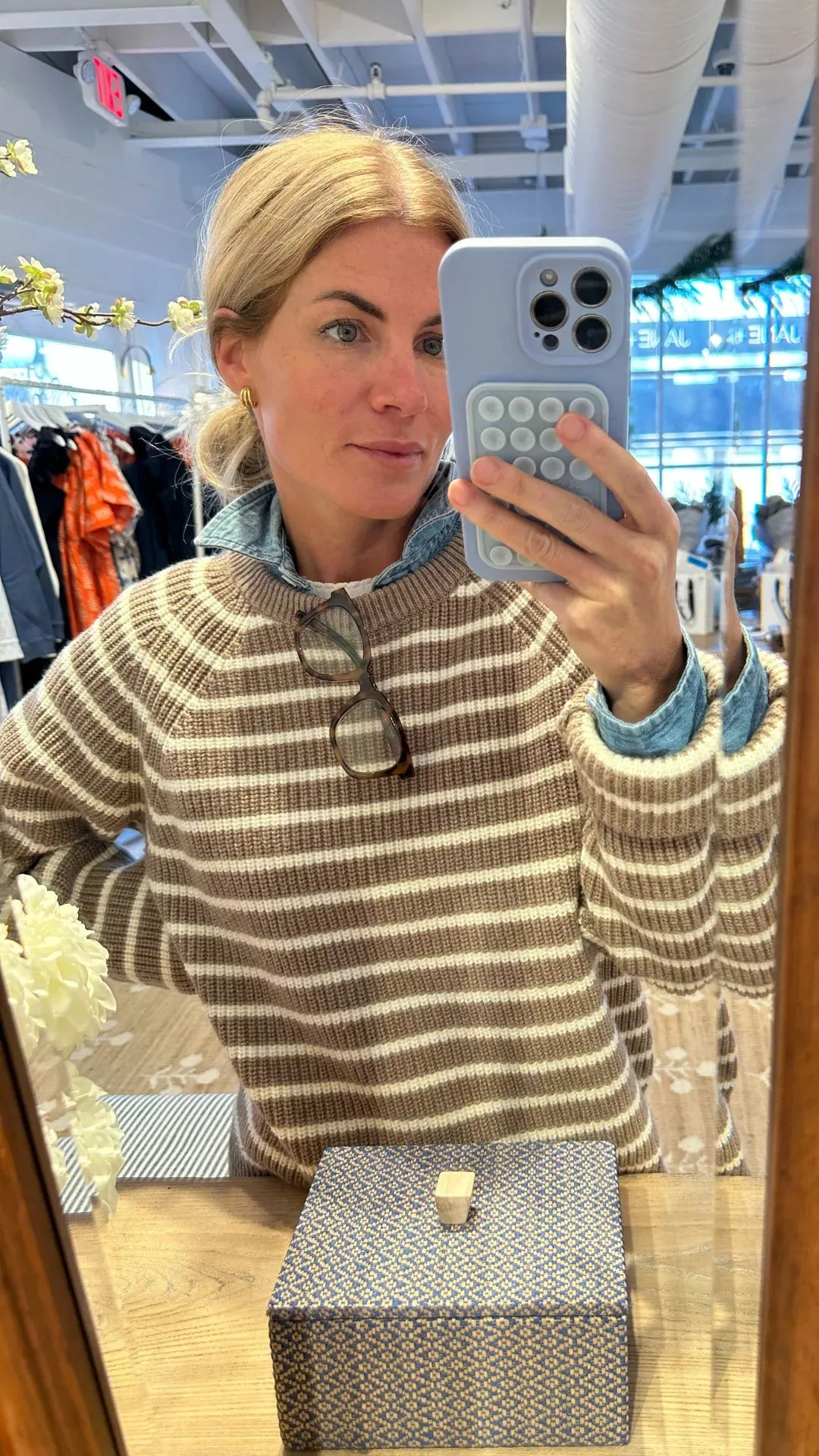Marea Sweater - Camel Ivory Stripe
