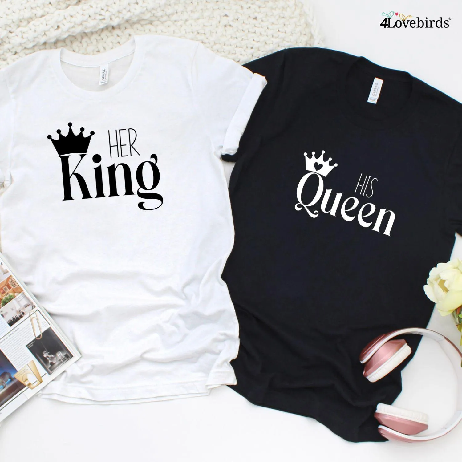 Matching King & Queen Outfit: Gift for Couples, Sweatshirt & Longsleeve