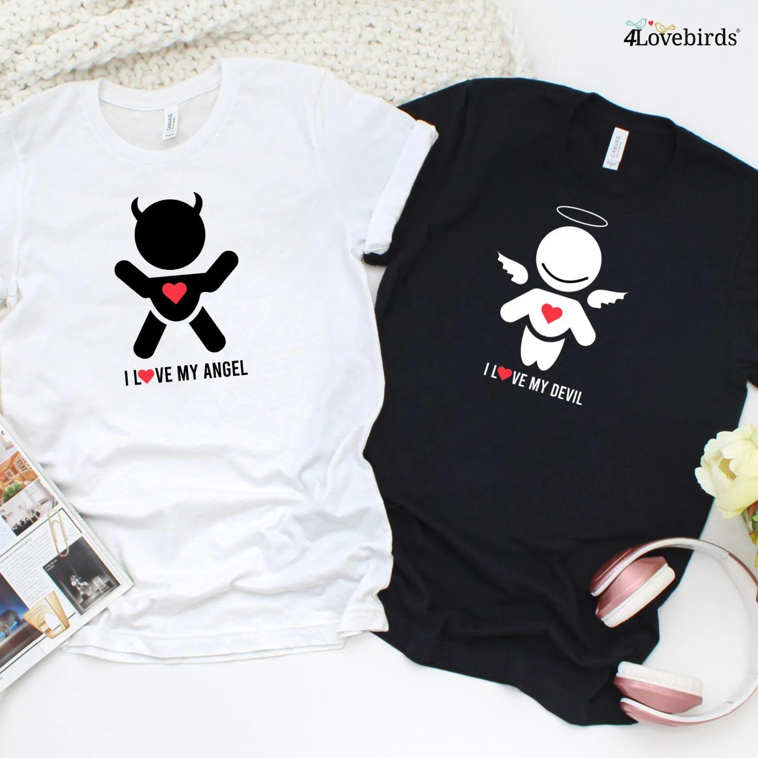 Matching Set: I Love My Devil & Angel | Funny Couple Outfit | Gift for Couples