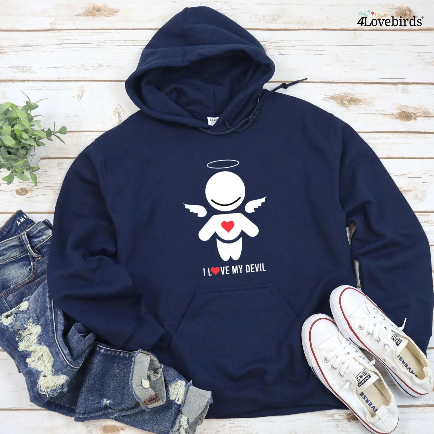 Matching Set: I Love My Devil & Angel | Funny Couple Outfit | Gift for Couples