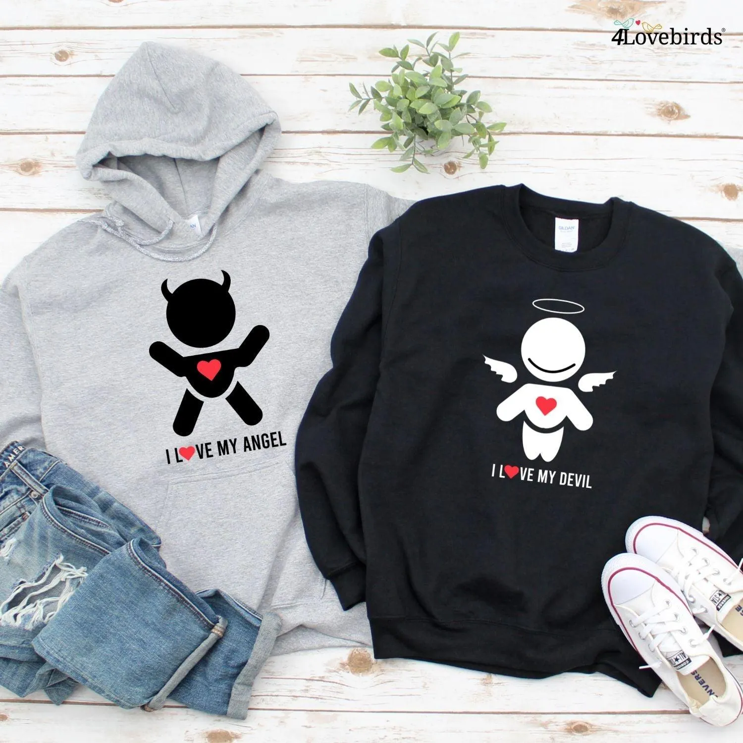 Matching Set: I Love My Devil & Angel | Funny Couple Outfit | Gift for Couples