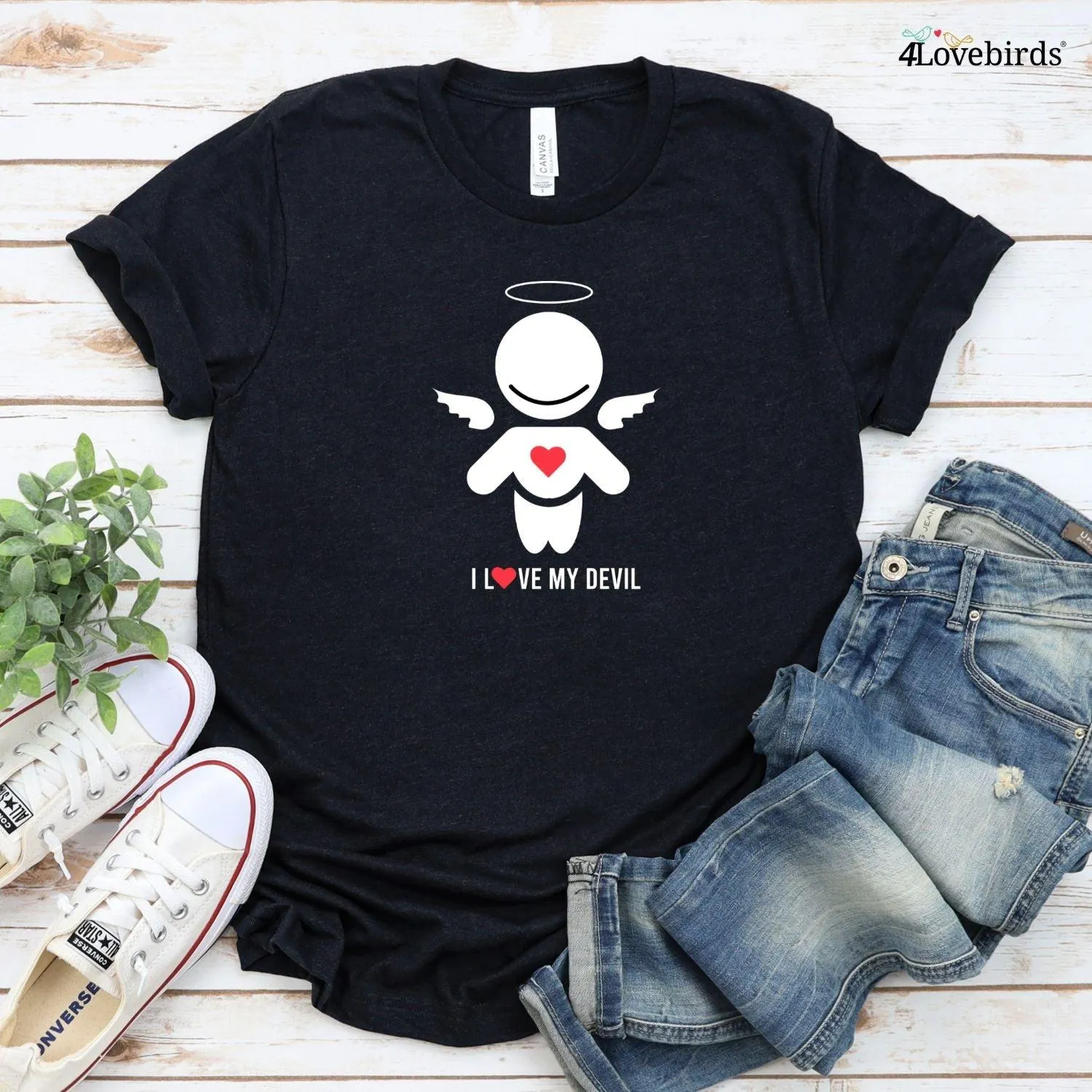 Matching Set: I Love My Devil & Angel | Funny Couple Outfit | Gift for Couples