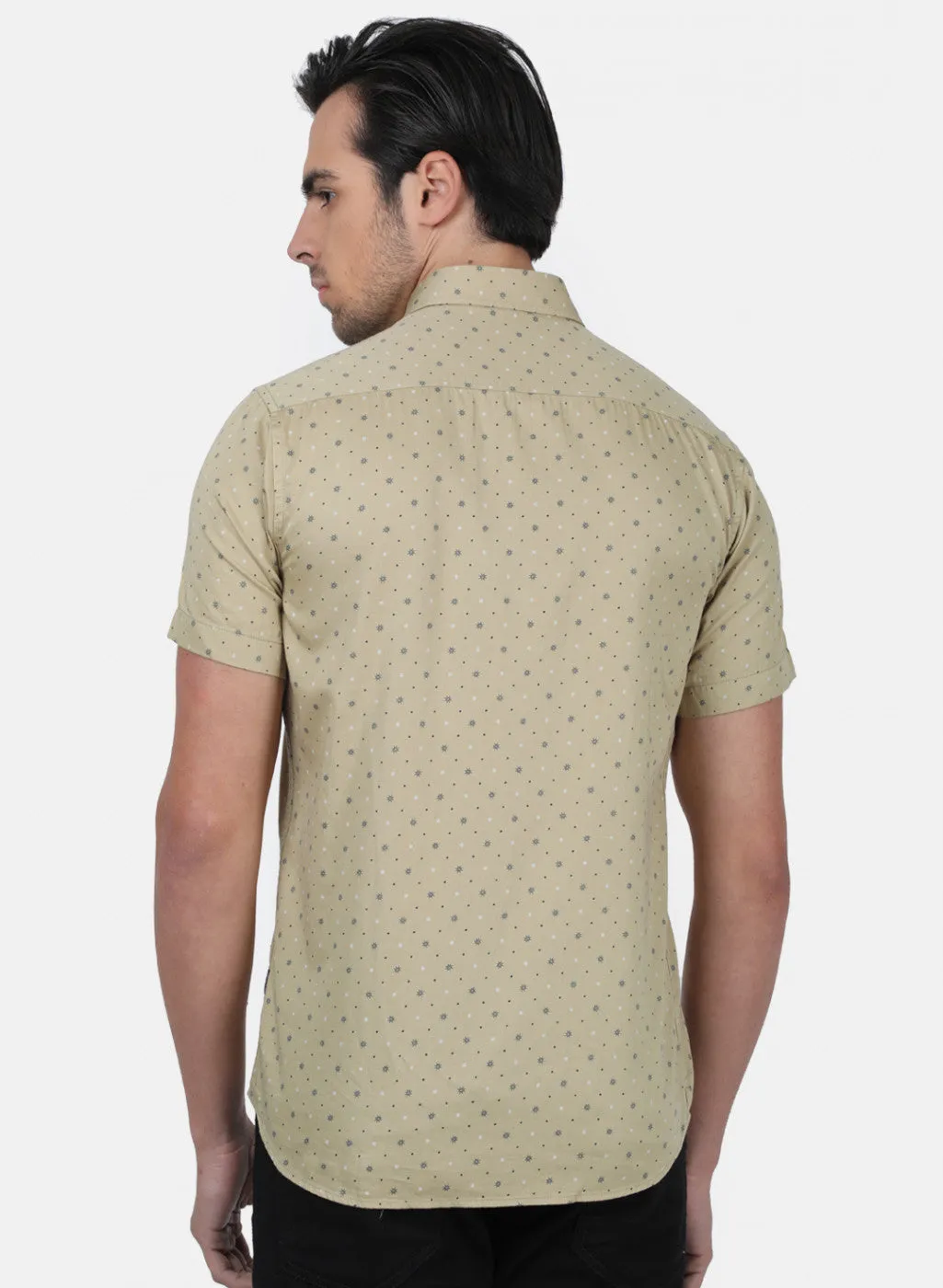 Men Olive Printed Shirts