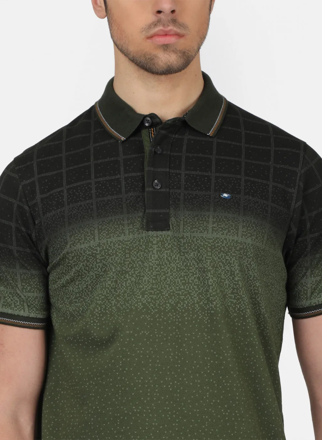 Men Olive Printed T-Shirts