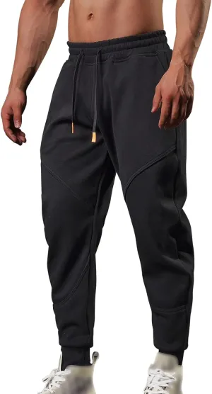 Mens Sweatpants with Pockets Big and Tall Casual Wide Leg Drawstring Open Bottom Sweat Pants Lounge Pants Cargo Pants