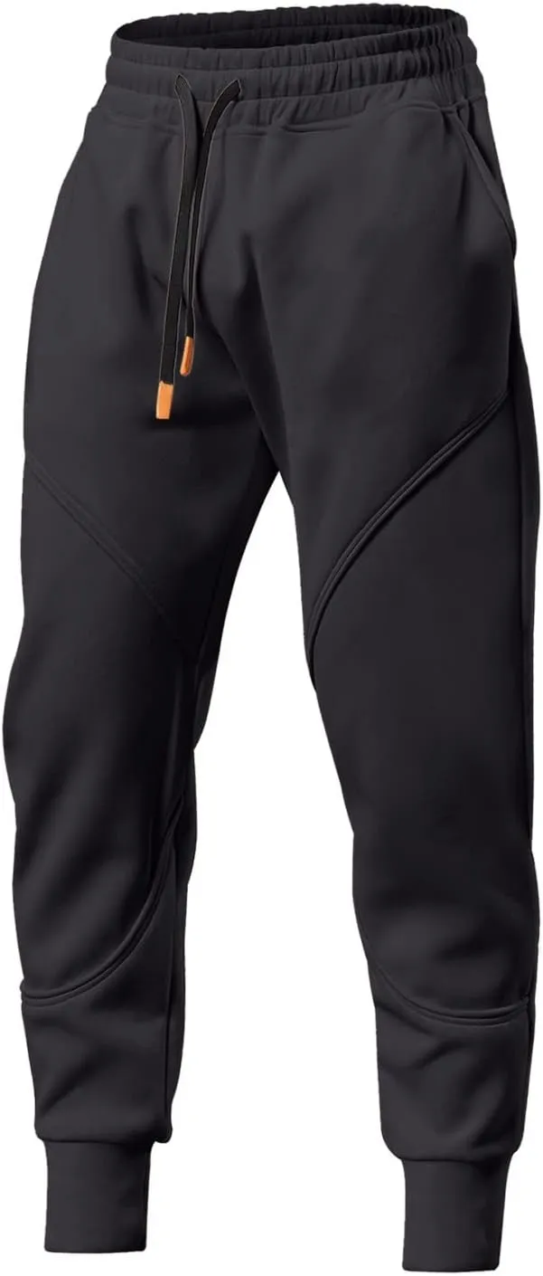 Mens Sweatpants with Pockets Big and Tall Casual Wide Leg Drawstring Open Bottom Sweat Pants Lounge Pants Cargo Pants