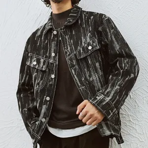 Men's Vintage Loose Ripped Denim Jacket