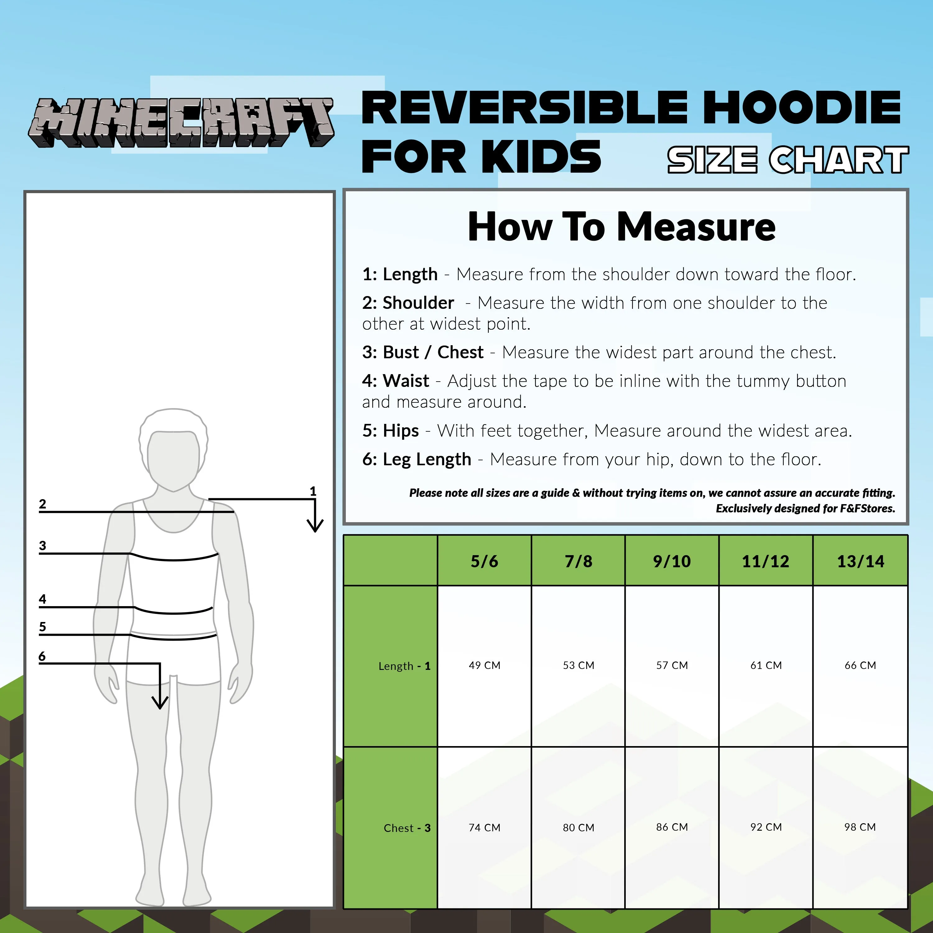 Minecraft Boys Hoodies - Reversible Hooded Sweatshirt for Kids