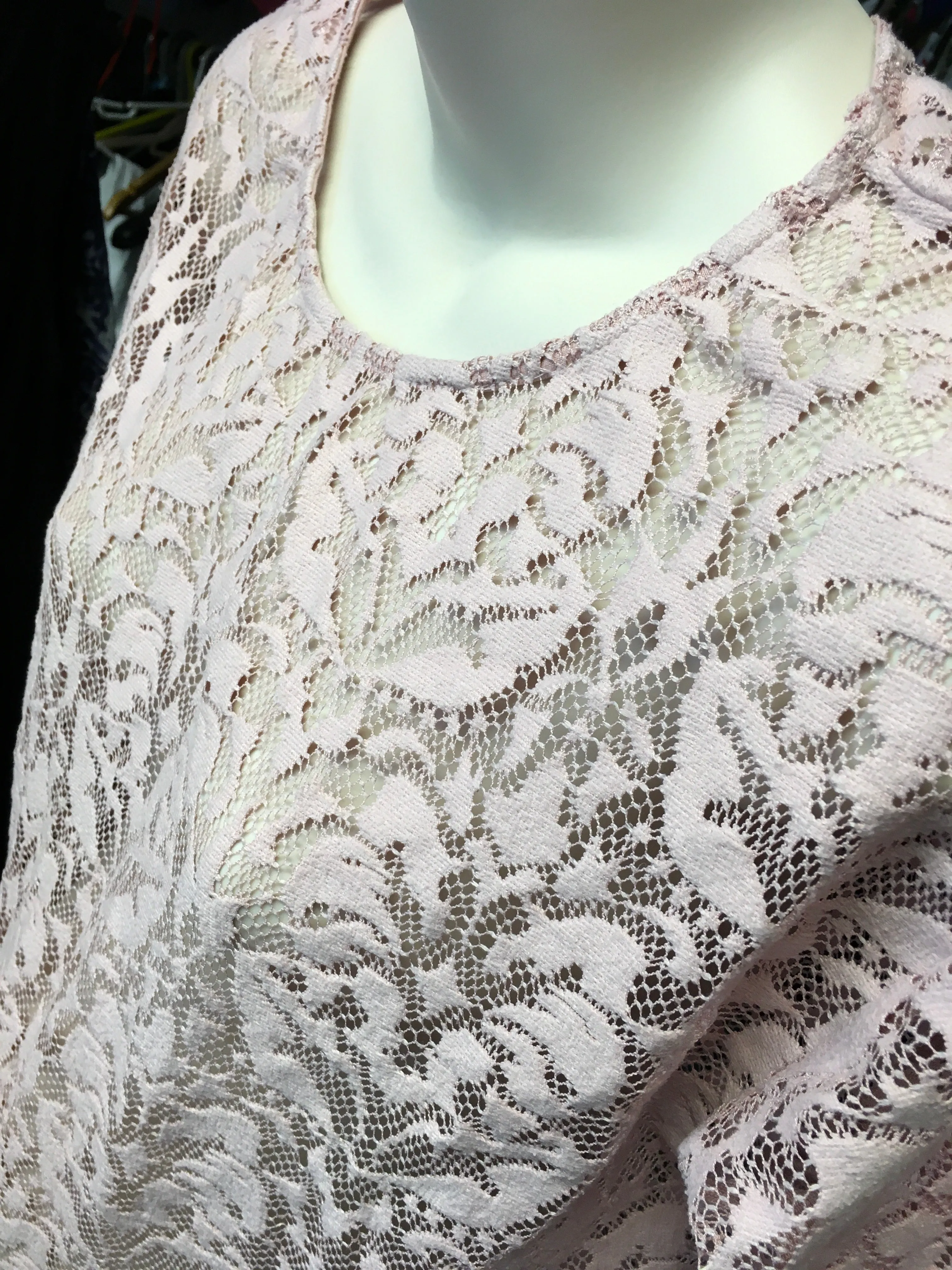 Next Maternity Pink Lace Mesh 3/4 Sleeve Top - Size Maternity UK 10