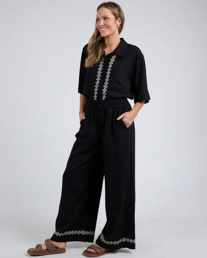 NINA EMBROIDERED PANT BLACK