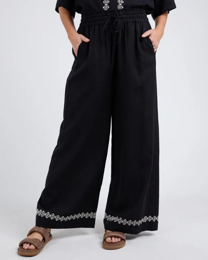 NINA EMBROIDERED PANT BLACK