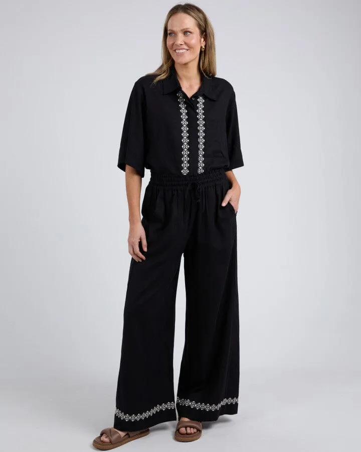 NINA EMBROIDERED PANT BLACK