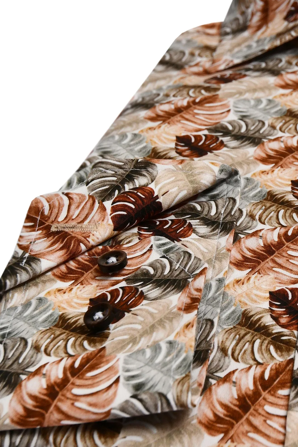 Orange printed slim fit shirt