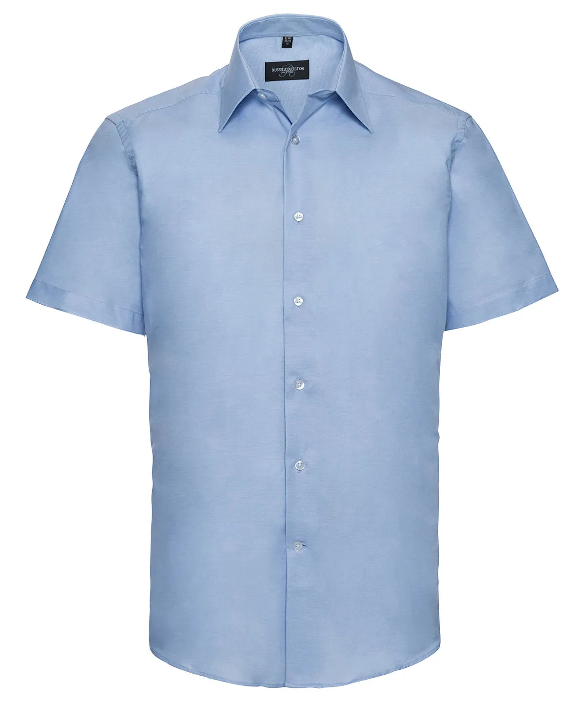 Oxford Blue - Short sleeve easycare tailored Oxford shirt