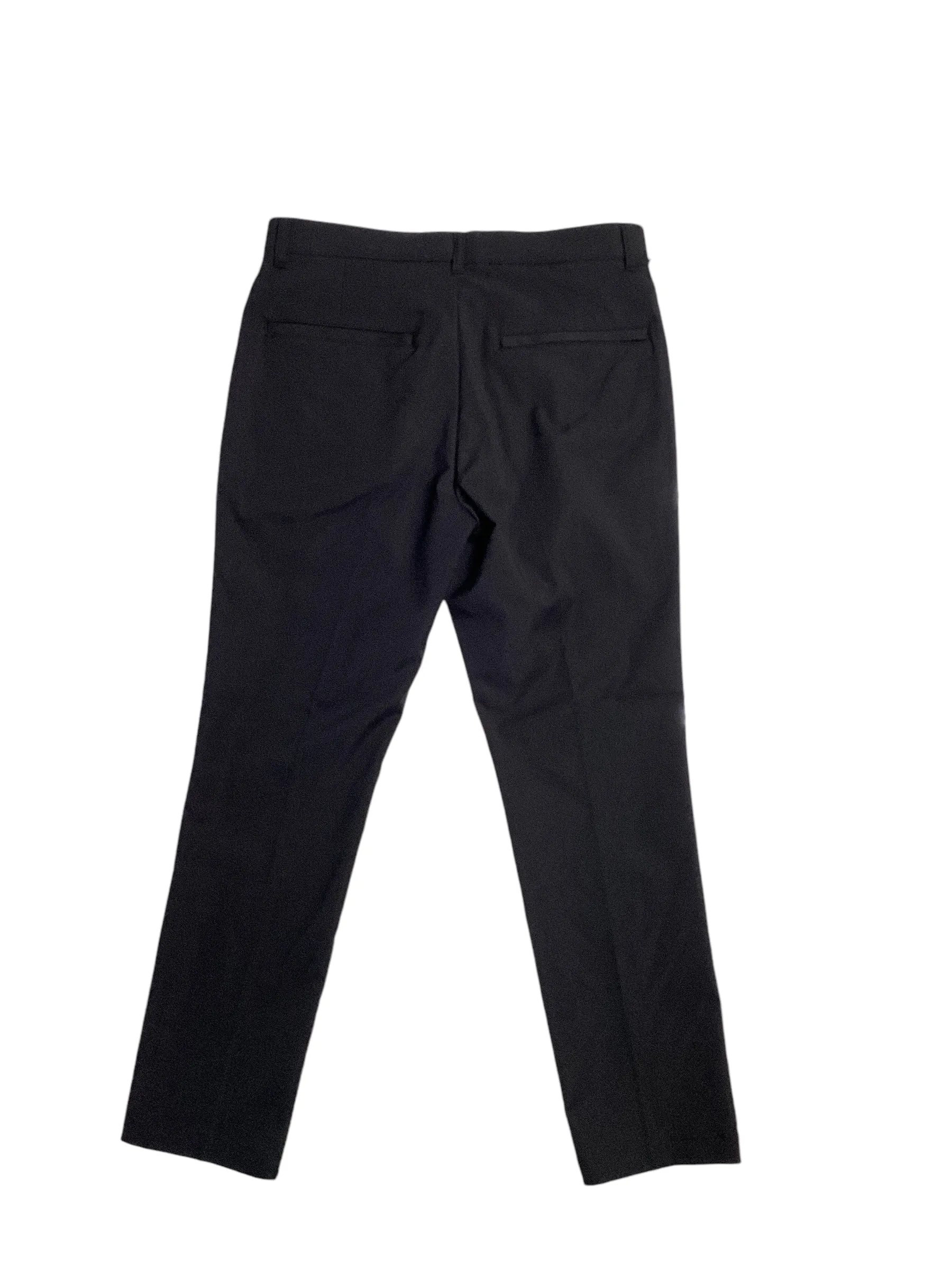 Perry Ellis Portfolio Mens Slim Fit Solid Stretch Flat Front Pants Black 30 x 29