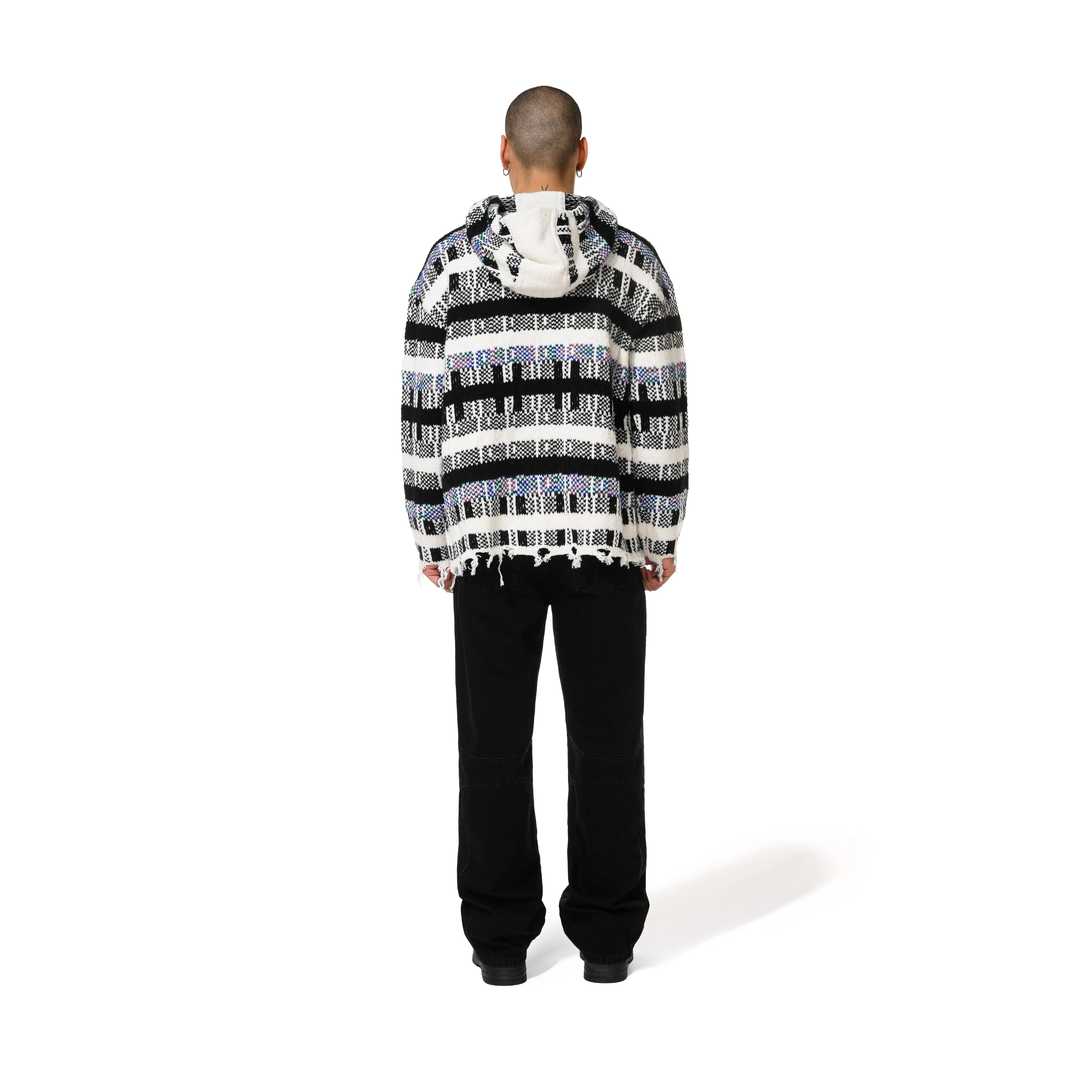 PIN CHECK HOODIE - WHITE