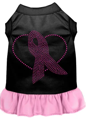 Pink Ribbon Rhinestone Dress Black With Light Pink Sm