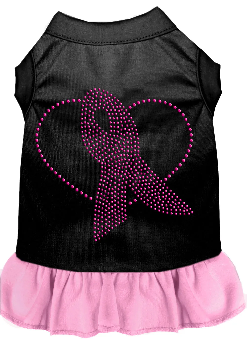Pink Ribbon Rhinestone Dress Black With Light Pink Sm