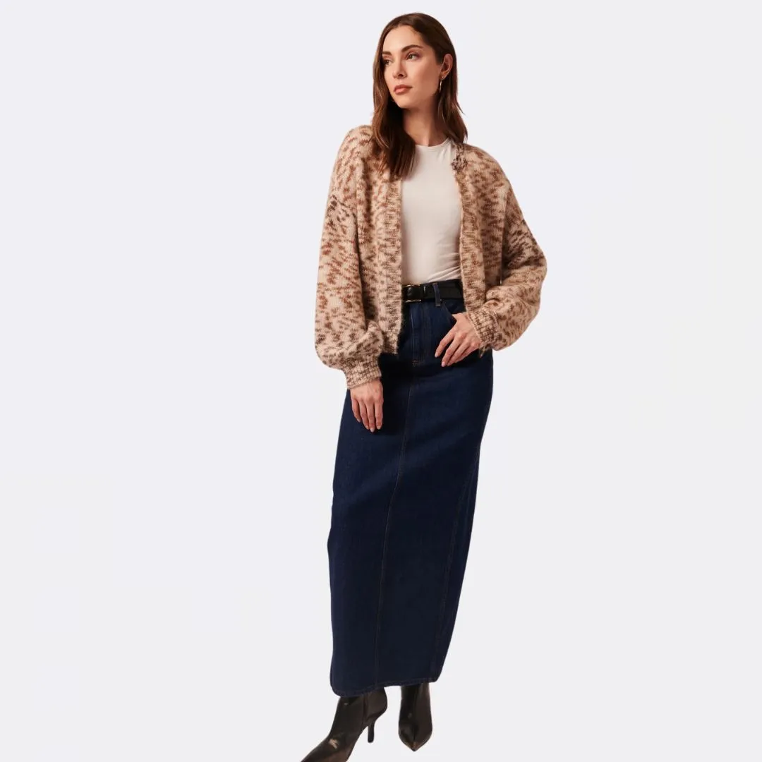 Piper Cardigan (Leopard Abstract)