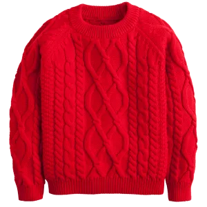 Red Cable Knit Sweater