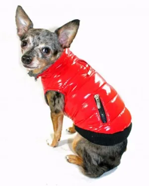 RED ELITE REFLECTIVE DOG COAT PUFFER