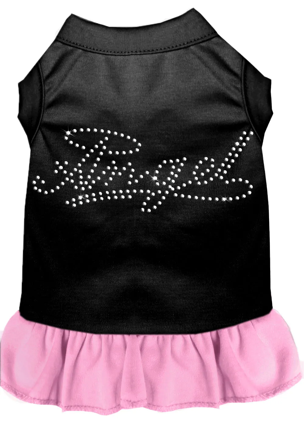 Rhinestone Angel Dress Black With Light Pink Sm