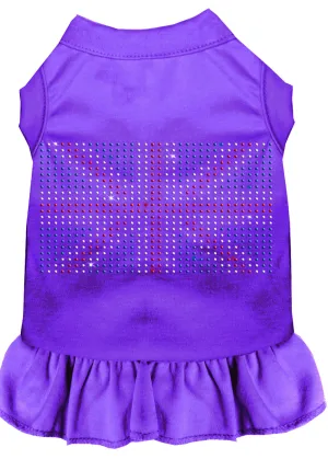 Rhinestone British Flag Dress Purple Xxl