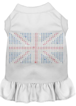 Rhinestone British Flag Dress White Sm