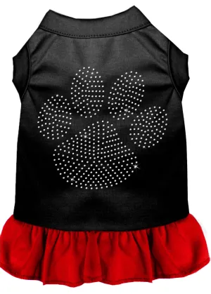 Rhinestone Clear Paw Dress Black With Red Lg