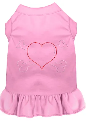 Rhinestone Heart And Crossbones Dress Light Pink Xxxl