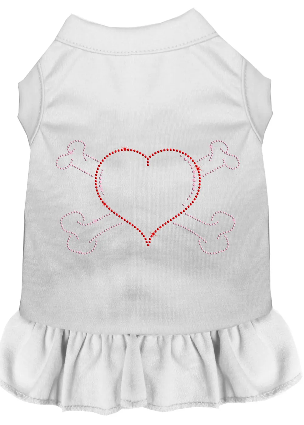 Rhinestone Heart And Crossbones Dress White Sm