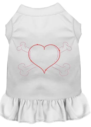 Rhinestone Heart And Crossbones Dress White Sm