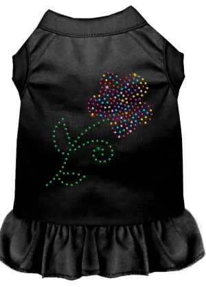 Rhinestone Multi Flower Dress Black Xs