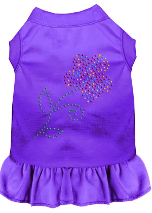 Rhinestone Multi Flower Dress Purple Xxxl