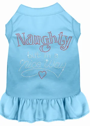 Rhinestone Naughty But In A Nice Way Dress Baby Blue Sm