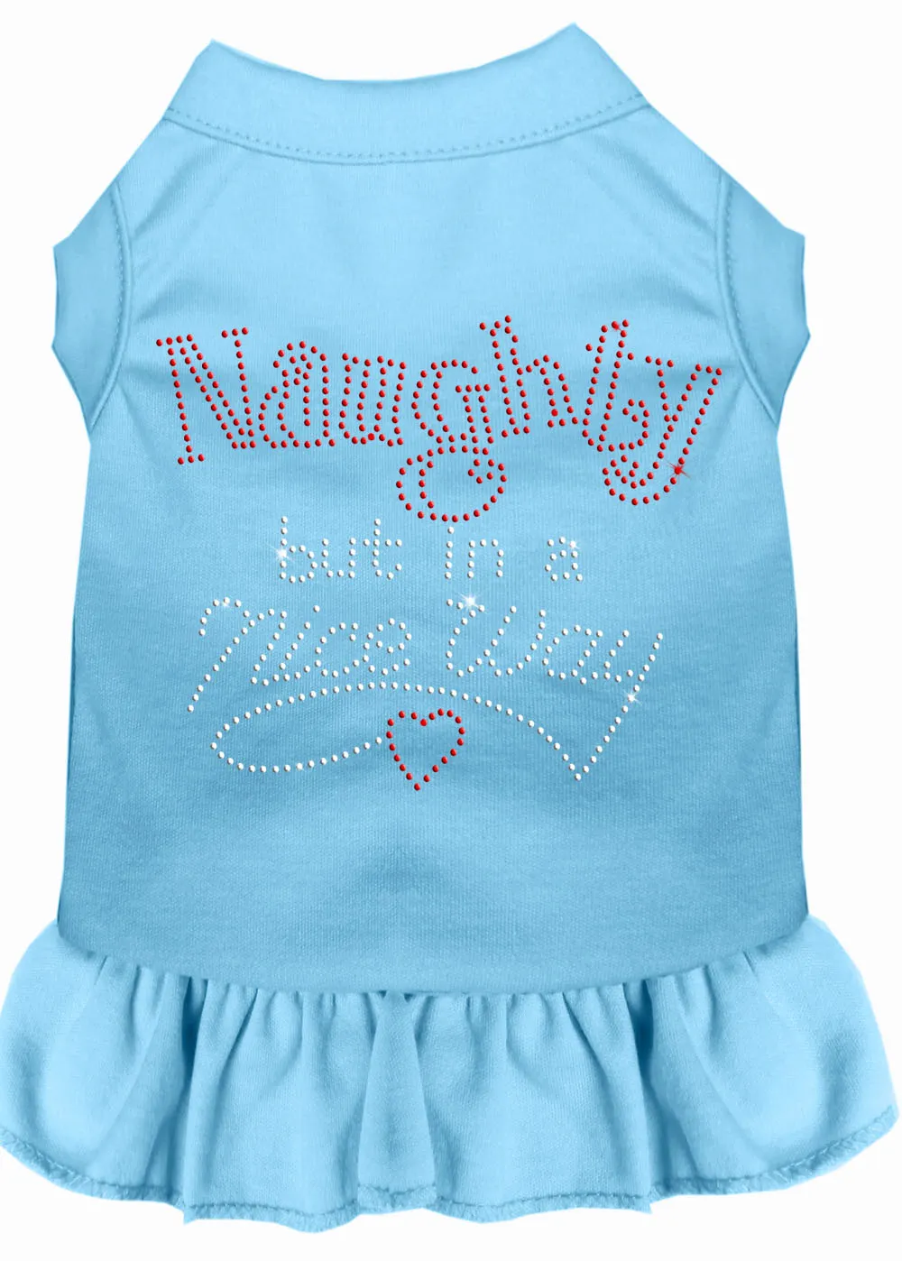 Rhinestone Naughty But In A Nice Way Dress Baby Blue Sm