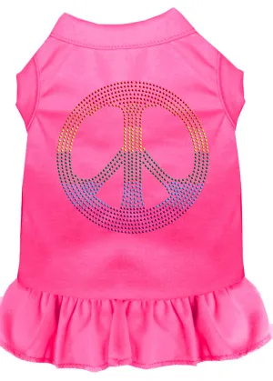 Rhinestone Rainbow Peace Dress Bright Pink Xxl